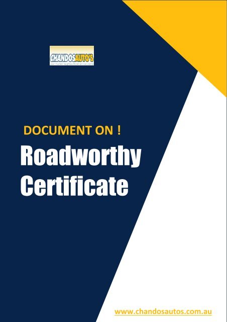 Why Having Roadworthy Certificate is Essential?