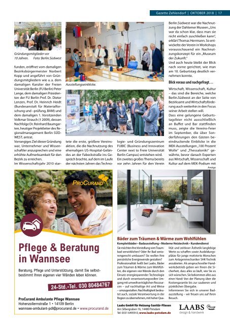 Gazette Zehlendorf Oktober 2018