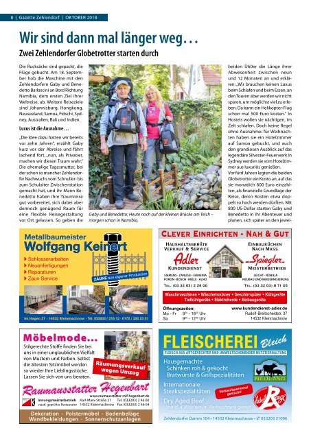 Gazette Zehlendorf Oktober 2018