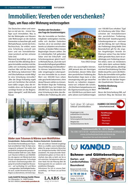 Gazette Wilmersdorf Oktober 2018