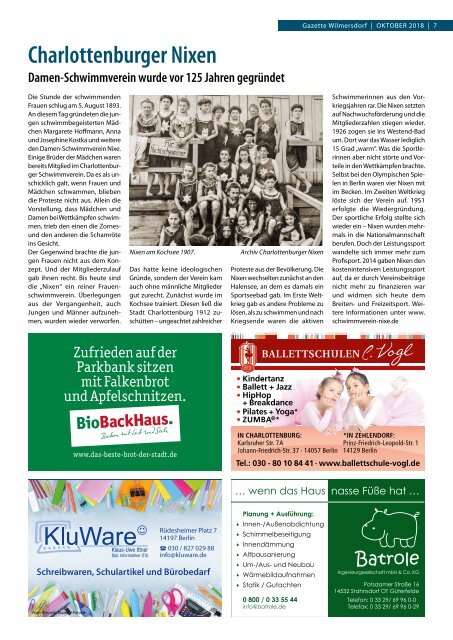 Gazette Wilmersdorf Oktober 2018