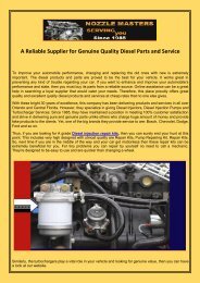 A Reliable Supplier for Genuine Quality Diesel Parts and Service