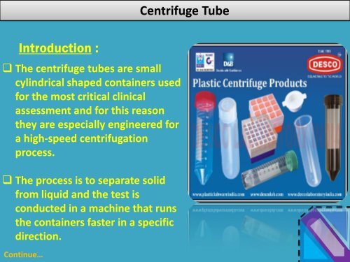 Plastic Centrifuge Tubes for Laboratory