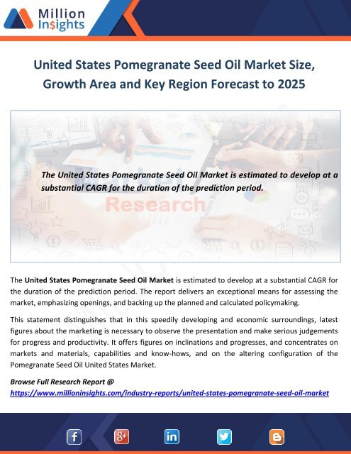 United States Pomegranate Seed Oil Market Growth Area Forecast to 2025