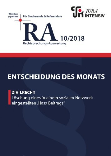 RA 10/2018 - Entscheidung des Monats