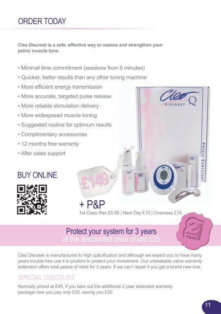 Cleo Discreet Pelvic Toner Brochure