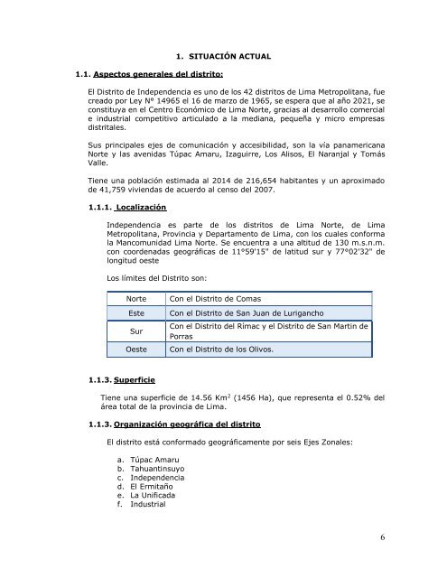 Plan de Contingencia por Sismo Distrito de Independencia