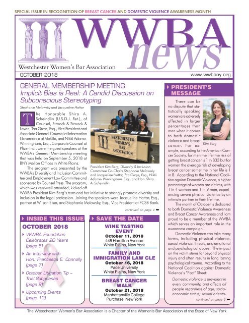 WWBA October 2018 Newsletter