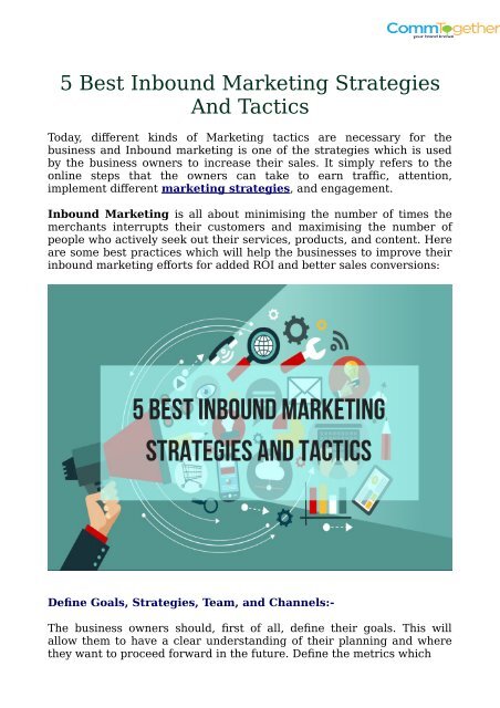 5 Best Inbound Marketing Strategies And Tactics