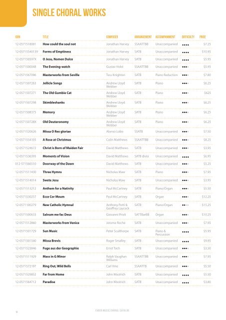 Choral Catalog USA Edition