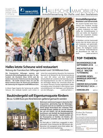Hallesche Immobilienzeitung Ausgabe 77 Oktober 2018