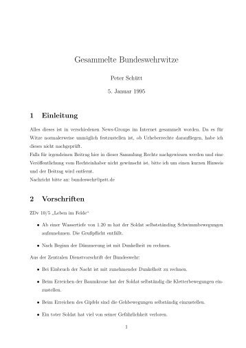 Gesammelte Bundeswehrwitze - Seite von Peter Schütt