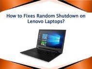 How to Fixes Random Shutdown on Lenovo Laptops?
