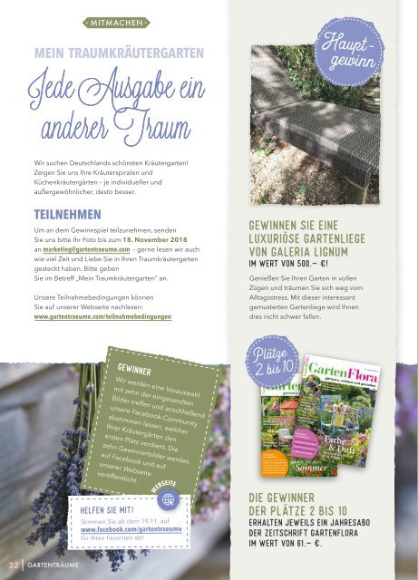 Das Magazin für Gartenträumer | Herbst 2018