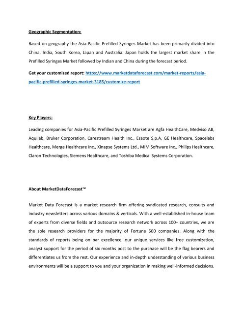 Asia-Pacific Prefilled Syringes Market