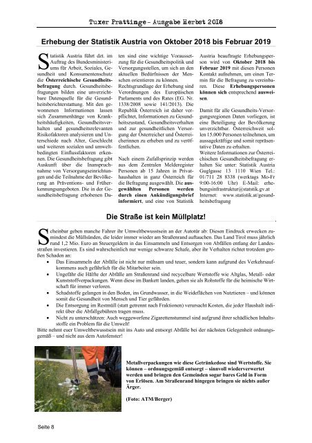 Tuxer Prattinge Ausgabe Herbst 2018