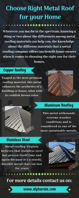 Choose Right Metal Roof for your Home