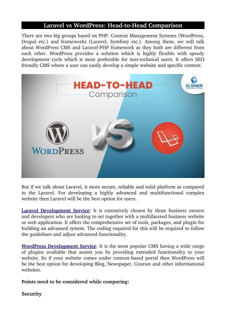 Laravel vs WordPress: Head-to-Head Comparison