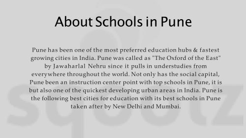 Best Schools in Pune