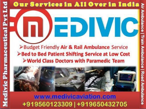 Get Low Cost Medivic Aviation Air Ambulance Service in Kolkata