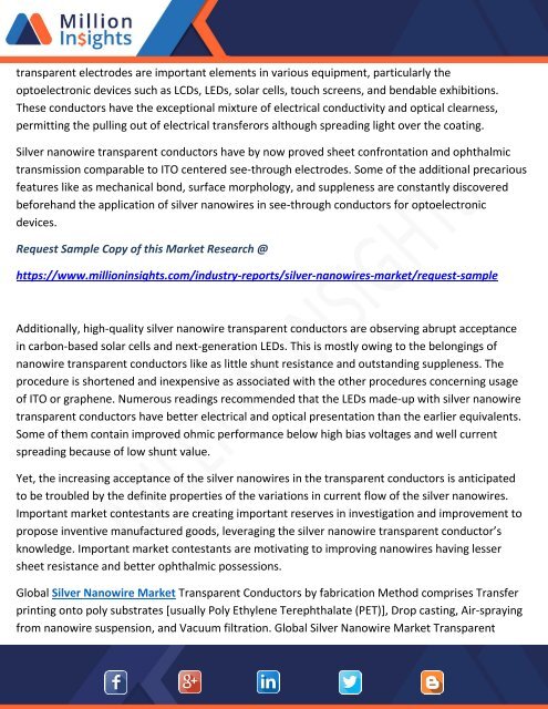 Silver Nanowires Market 2018 Industry Share, Trends and Forecasts Analysis to 2025