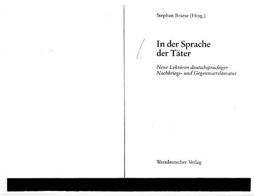 j derTäter Neue Lektüren deutschsprachiger N achkriegs - Amir Eshel