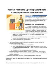 Resolve Problems Opening your Company File on Client machine