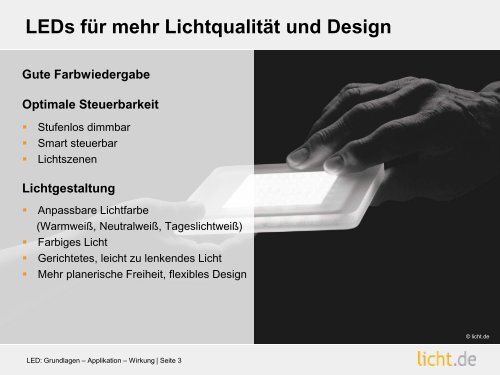 Präsentation: LED: Grundlagen – Applikation – Wirkung