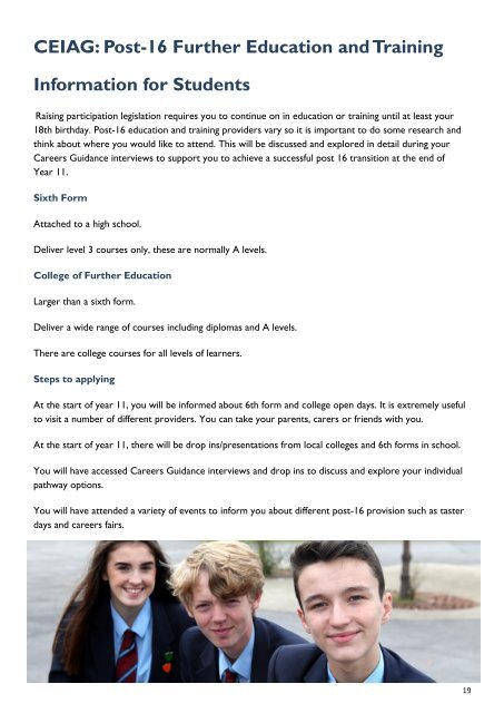 LHS Year 11 Information Booklet 2018 - 19