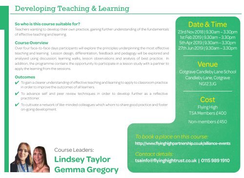 231118 FHT DEVELOPING TEACHING &amp; LEARNING 4DAY