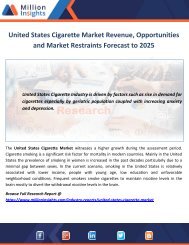United States Cigarette Market Revenue, Opportunities and Market Restraints Forecast to 2025