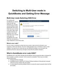 Switching to Multi-User mode in QuickBooks and Getting Error Message