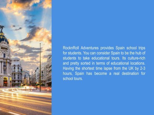 Booking for Spain School Trips Online 