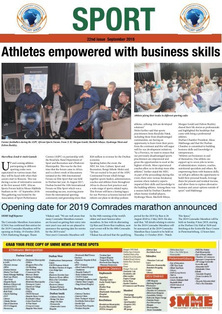 SMME NEWS - SEPTEMBER 2018 ISSUE