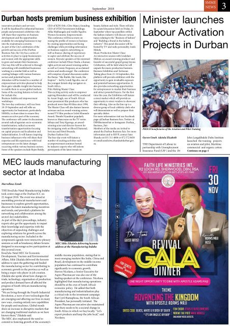 SMME NEWS - SEPTEMBER 2018 ISSUE