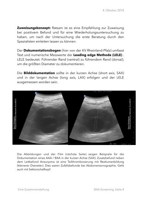 BAA / AAA-Screening: Sonoskopie der Aorta. Ein abrechenbares Point-of-Care Ultraschallverfahren.