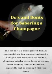 Use Champagne Sabre for Sabering a Champagne