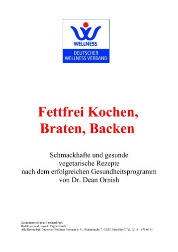 Fettfrei Kochen, Braten, Backen - Deutscher Wellness Verband eV