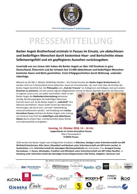 Pressemitteilung Barber Angels_Passau Oktober 2018