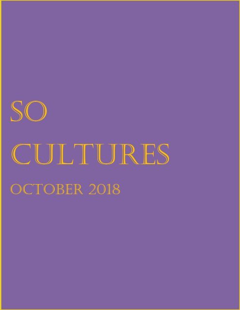 SoCultures October 2018