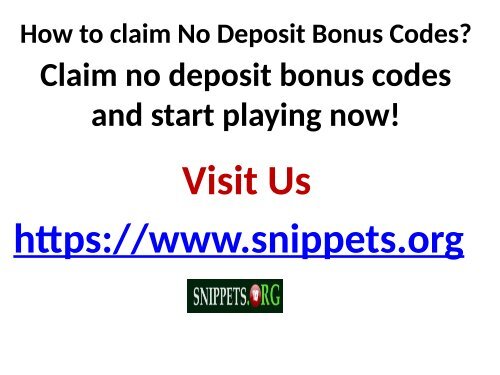 Latest Online Casino- Snippets