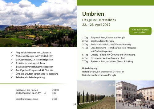 Gruppenreisen Januar bis August 2019