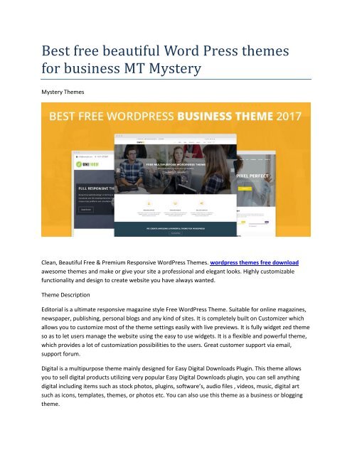 best free wordpress themes 2017 responsive best free wordpress themes 2017 responsive