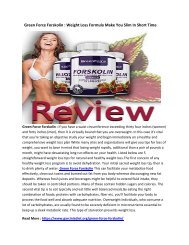  Green Force Forskolin : Helps To Reduce Your Fat & Get slim body