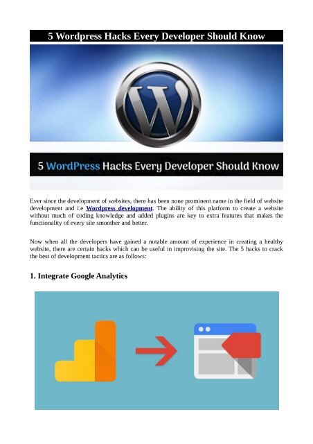 5 Wordpress Hacks Every Developer Should Know