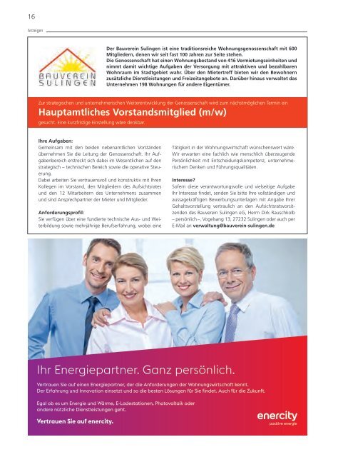 VNW-Magazin - Ausgabe 4/2018