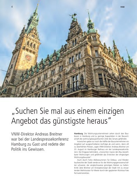 VNW-Magazin - Ausgabe 4/2018