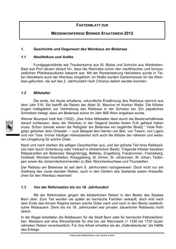 Faktenblatt - Volkswirtschaftsdirektion - Kanton Bern