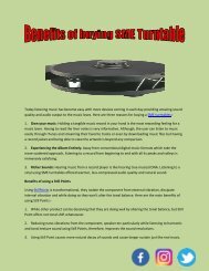 Benefits of buying SME Turntable