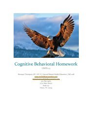 Cognitive Behavioral Homework Units 1-5 Monique Thompson LPC LPC-S
